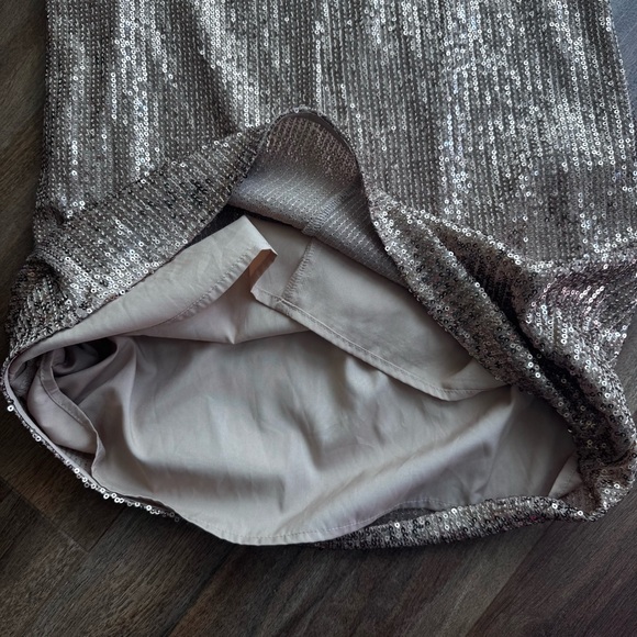 Banana Republic Champagne Gold Sequin Mini Party Halter Dress Adjustable Strap - Picture 7 of 8